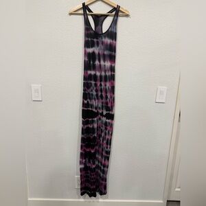 Generation Love Tie Dye Black and Pink Maxi Tank Dress - Small
